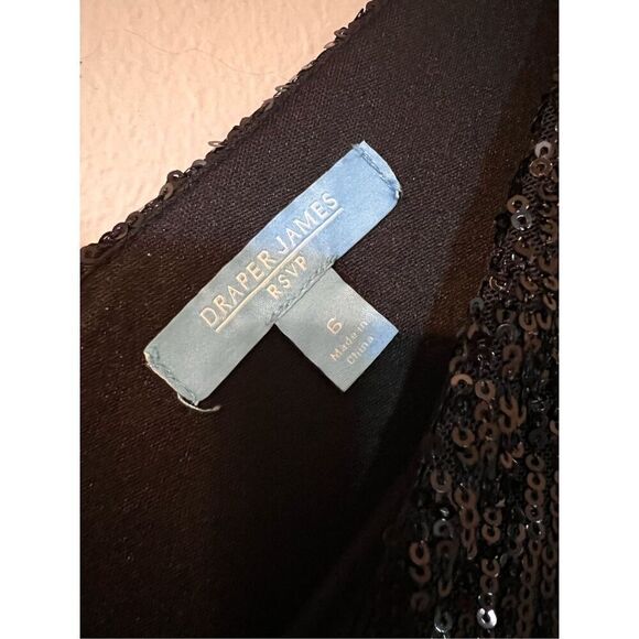 Draper James RSVP Women's 6 All Over Sequin Mini Dress Black Sparkle Cocktail - Picture 10 of 13